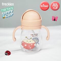 okiedog-210-ml-botol-minum-freckles-tritan-sippy-cup-ladybug---pink