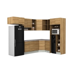 informa-prescoot-kitchen-set-sudut-l-dengan-rak-kulkas---cokelat-oak