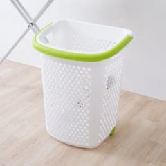 stora-60-ltr-keranjang-laundry-dengan-roda---putih/hijau