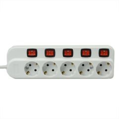 krisbow-stop-kontak-5-socket-dengan-tombol-on/off-kr-4358---putih