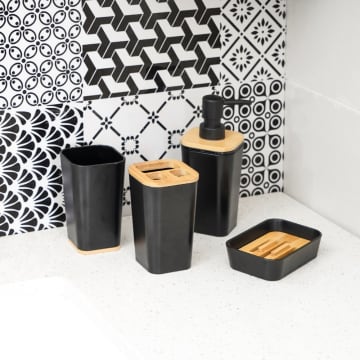 Jual Kris Set Aksesoris Kamar Mandi Ps 4 Pcs Hitam Terbaru | Ruparupa