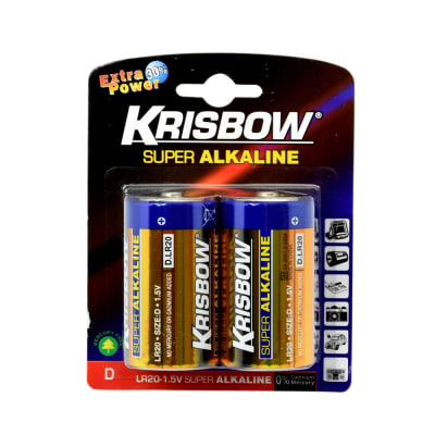 Gambar Krisbow Baterai Alkaline Ukuran D 2 Pcs