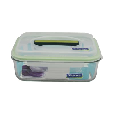 Gambar Glasslock 2 Ltr Handy Wadah Makanan Rectangle - Hijau