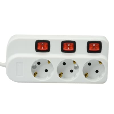 Gambar Krisbow Stop Kontak 3 Socket Kr-4338 - Putih