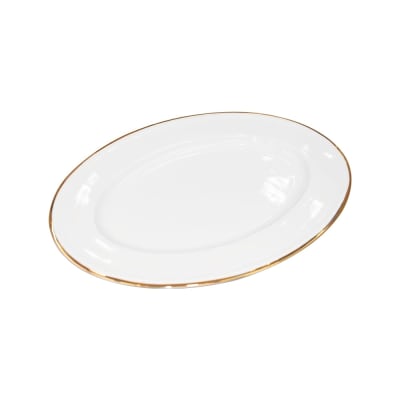 Gambar Appetite 34 Cm Piring Saji - Putih/gold