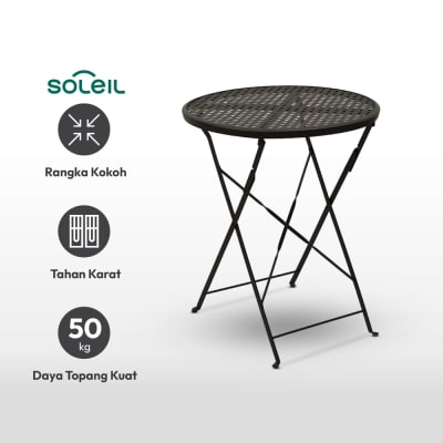 Gambar Soleil 60 Cm Hiro Meja Taman Lipat - Coffee