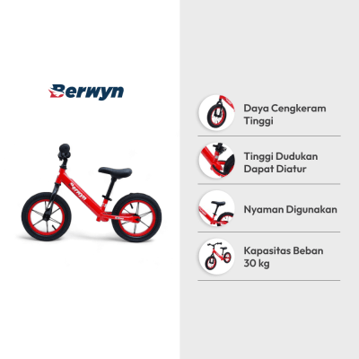 Gambar Berwyn Sepeda Anak Balance Bike Pro - Merah