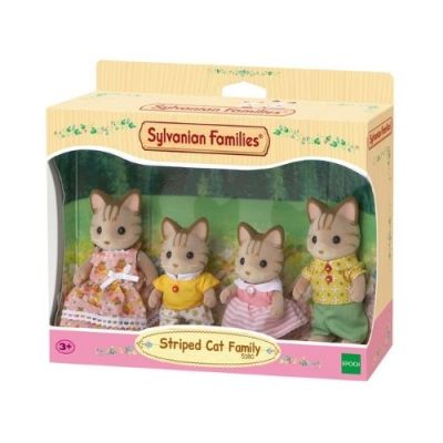 Gambar Sylvanian Families Set Boneka Hewan Striped Cat Family 5180