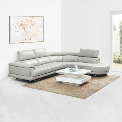 Gambar Ferrara Teramo Sofa L Sectional Kulit - Abu-abu