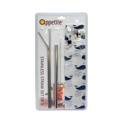 Gambar Appetite Set 5 Pcs Sedotan Stainless Blue Fish