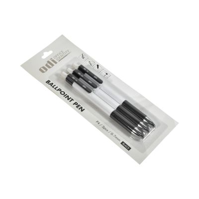 Gambar Odi Set 3 Pcs Retractable Ball Pen 0.7mm - Hitam