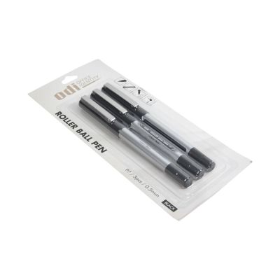 Gambar Odi Set 3 Pcs Roller Ball Pen 0.5mm - Hitam