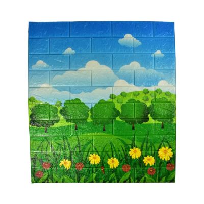 Gambar Wallbrick Set 4 Pcs Wallpaper 3d Motif Blue Sky 70x77 Cm