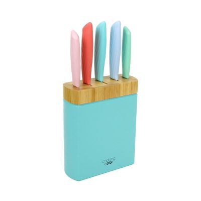 Gambar Cooking Color Set 6 Pcs Hayes Pisau Dapur Dengan Block Penyimpanan