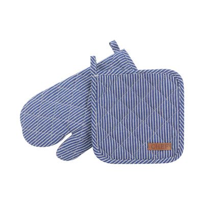 Gambar Informa Set 2 Pcs Sarung Tangan Oven Denim Stripe - Biru Muda