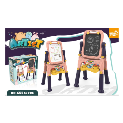 Gambar Kiddy Star Papan Tulis Easel 2 In 1 - Pink