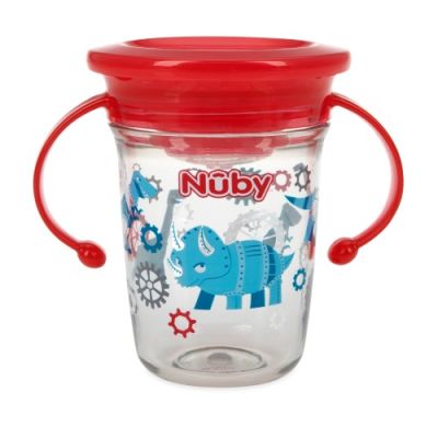 Gambar Nuby Botol Bayi Wonder Cup Tritan Gliter Reddino Nb229 - Merah