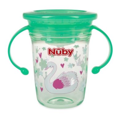 Gambar Nuby Botol Bayi Wonder Cup Tritan Gliter Nb229 - Hijau