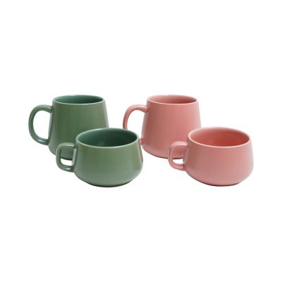 Gambar Appetite Set 4 Pcs Sienna Mug - Hijau/pink