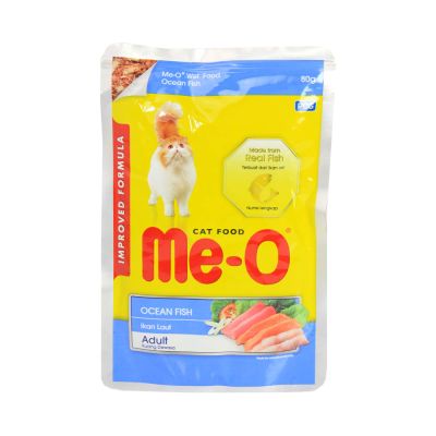 Gambar Me-o 80 Gr Makanan Kucing Basah Adult Ocean Fish Jelly