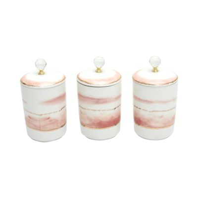 Gambar Appetite Set 3 Pcs Norelle Stoples Keramik - Putih / Pink