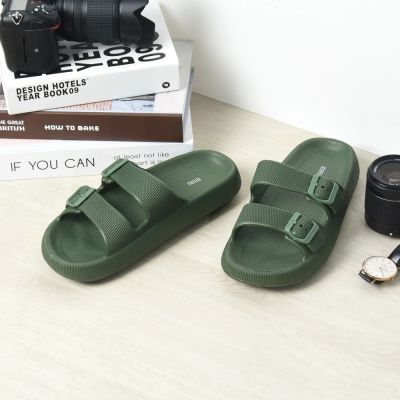 Gambar Ataru Ukuran 42/43 Sandal Double Strap Thick Slides - Hijau