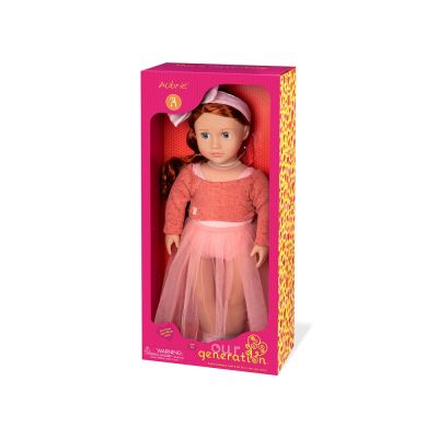 Gambar Our Generation Set Boneka Aubrie Red Hair Ballet Orange Sweater