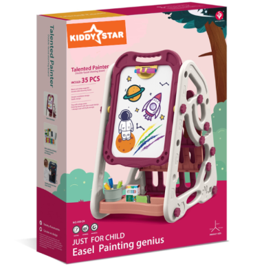 Gambar Kiddy Star Drawing Board 2 In 1 Dengan Rak Buku - Biru