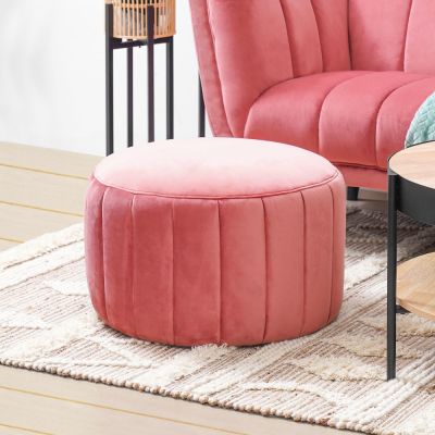 Gambar Nordia Doria Bangku Ottoman - Pink Coral