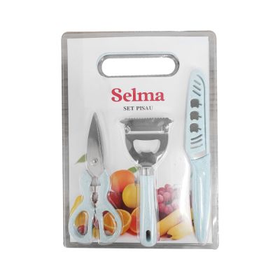 Gambar Selma Set 4 Pcs Lily Pisau Dapur Dengan Talenan - Hijau