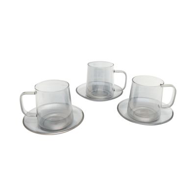 Gambar Appetite Set 3 Pcs Rory Cangkir Dengan Saucer - Abu-abu