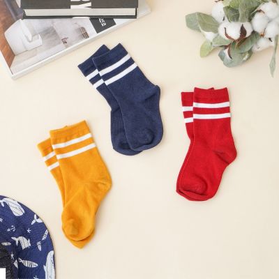 Gambar Ataru Set 3 Pasang Kaos Kaki Anak Crew - Biru/merah/kuning