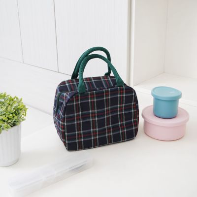 Gambar Ataru Tas Bekal Makanan Thermal Plaid - Hijau Tua