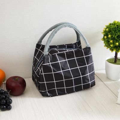 Gambar Ataru Tas Bekal Makanan Thermal Checkered - Hitam