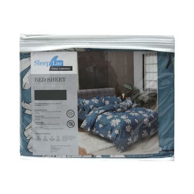 Gambar Sleeplite 160x200 Cm Set 5 Pcs Seprai Queen Polyester Aster Smoke