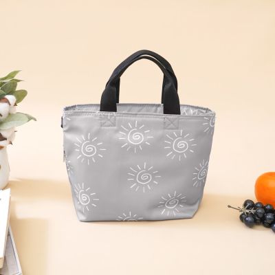 Gambar Ataru Tas Bekal Makanan Thermal Motif Print - Abu-abu