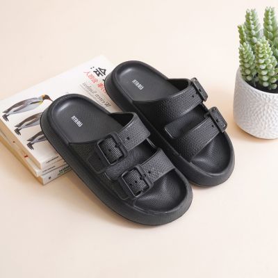 Gambar Ataru Ukuran 36 Sandal Thick Slide Buckle - Hitam