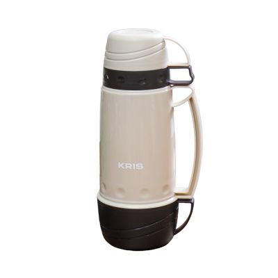 Gambar Kris 600 Ml Termos Vacuum Flask Dengan Glass Inner - Abu-abu/cokelat