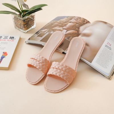 Gambar Ataru Ukuran 41 Sandal Wanita Double Strap Slim Slide - Krem