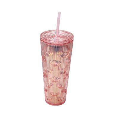 Gambar Kris 700 Ml Misty Tumbler Dengan Sedotan - Pink