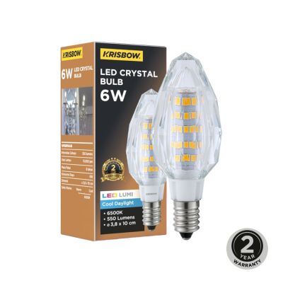 Gambar Krisbow Bohlam Led Candle Crystal 6 Watt Cool Daylight E14 - Putih