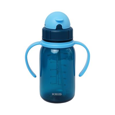 Gambar Kris 350 Ml Botol Minum Flipstraw Dengan Handle - Biru Tua