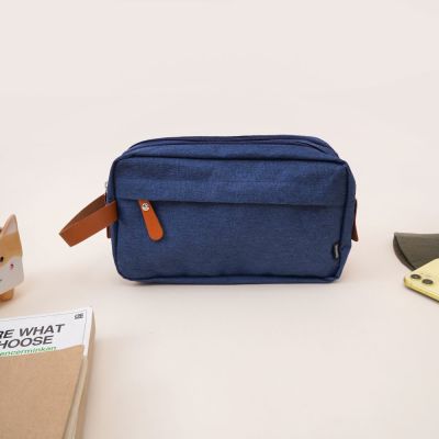 Gambar Ataru Boxy Pouch Dengan Pu Handle - Biru Navy