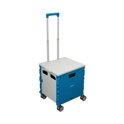 Gambar Maxbuilt Troli Lipat Portabel 4 Roda 30 Kg - Biru