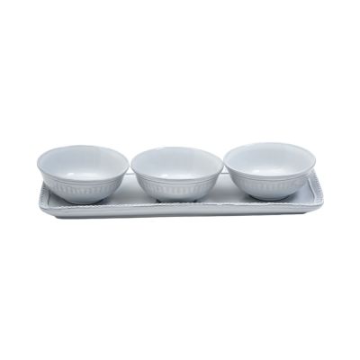 Gambar Appetite Set 3 Pcs Elio Wadah Saji Dengan Nampan Round - Putih