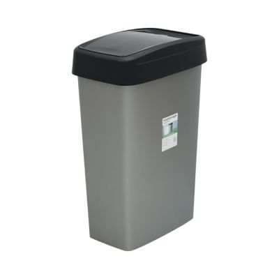 Gambar Ezy Storage 50 Ltr Tempat Sampah Slim Swing - Silver