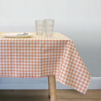 Gambar Forhom 145x240 Cm Taplak Meja Pvc Gingham - Orange