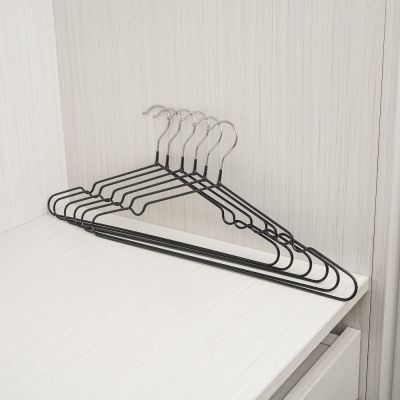 Gambar Stora 40 Cm Set 6 Pcs Hanger Steel & Pvc Coating - Hitam