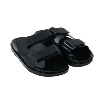 Gambar Ataru Ukuran 36 Sandal Slides Jelly Double Velcro - Hitam