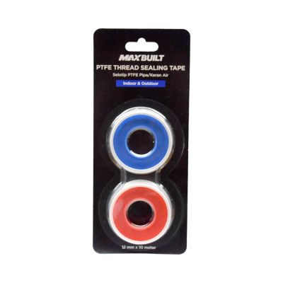 Gambar Maxbuilt 1.2 Cmx10 Mtr Seal Tape Pipa Keran Ptfe - Biru/merah